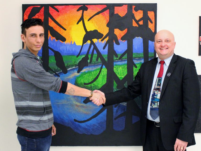 Student Donates Painting to Portage College