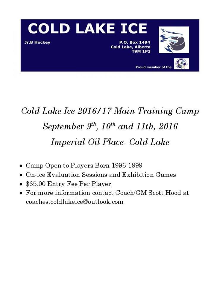 Cold Lake Ice to Host Main Training Camp This Weekend