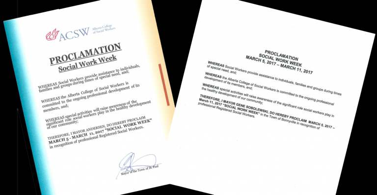 Bonnyville, St. Paul Proclaim Social Work Week