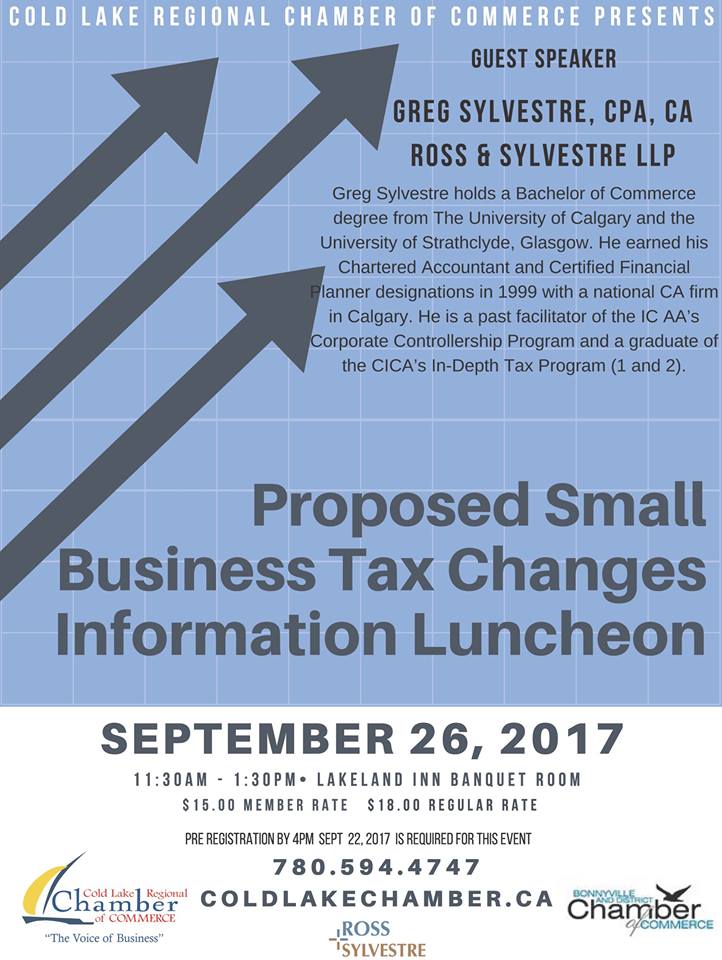 Local Chambers Holding Joint Info Session On Tax Changes