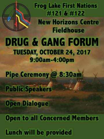 Frog Lake To Hold Drug and Gang Forum Tuesday