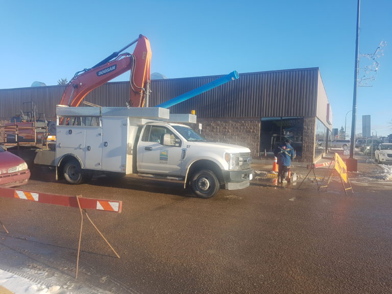 Bonnyville water line in repair today