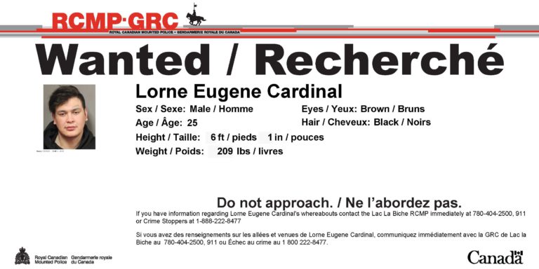 RCMP Major Crimes Unit issues arrest warrant for Lorne Cardinal