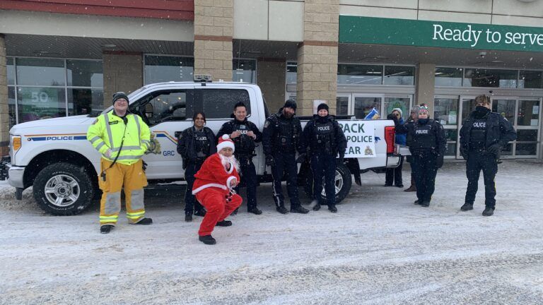 Two Police Cars packed in Bonnyville