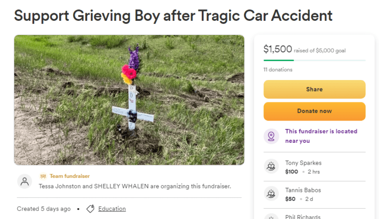 Go fund me set up after fatal car crash