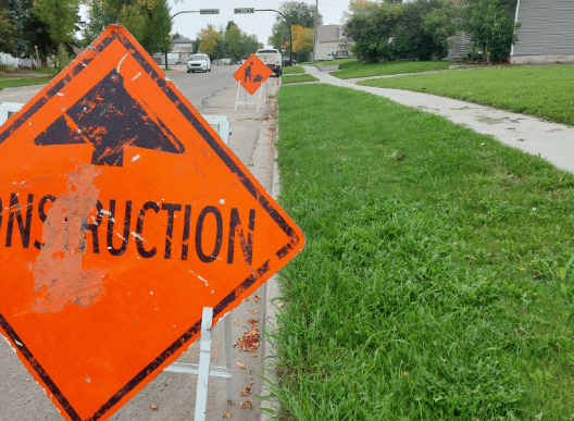 Road closure in Bonnyville