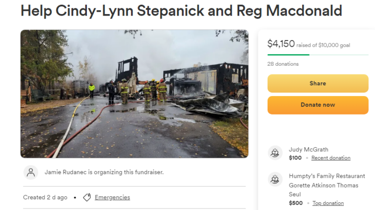 Gofundme set up for Cold Lake residents after house fire