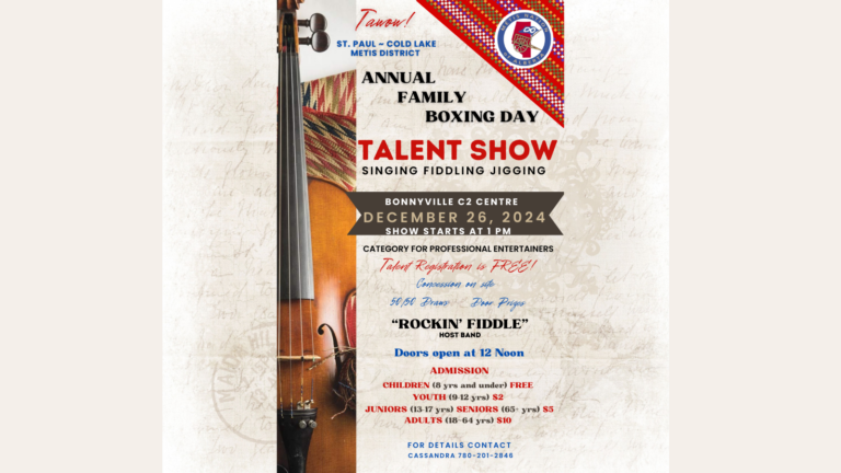 St. Paul – Cold Lake Métis District hosting Boxing Day Talent Show