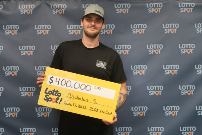 Nick Sorenson won $400,000 on a $20 200X THE CASH ticket (Photo supplied)